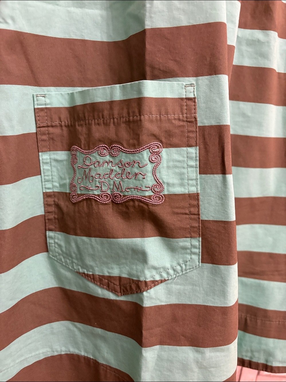 Womens Striped Polo Dress - Mint Green and Olive Damson Madder by Anthropologie - Picture 5 of 11